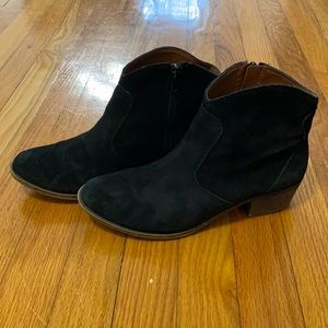 Lucky Brand Black Suede Ankle Booties